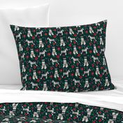 schnauzer christmas poinsettia christmas fabric christmas dogs fabric cute schnauzers fabric 