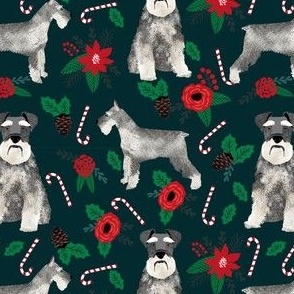 schnauzer christmas poinsettia christmas fabric christmas dogs fabric cute schnauzers fabric 