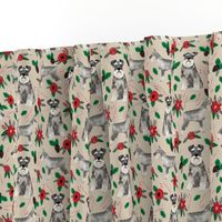 schnauzer christmas poinsettia christmas fabric christmas dogs fabric cute schnauzers fabric 