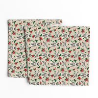 schnauzer christmas poinsettia christmas fabric christmas dogs fabric cute schnauzers fabric 