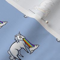 Large Unicorn and Rainbow on Pale Blue