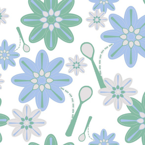 spoonflowers on white