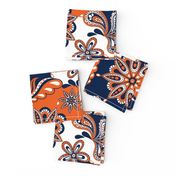 Navy and orange team color  Paisley Mandala