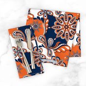 Navy and orange team color  Paisley Mandala