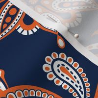 Navy and orange team color  Paisley Mandala