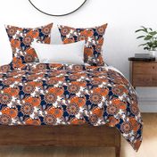 Navy and orange team color  Paisley Mandala