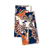 Navy and orange team color  Paisley Mandala