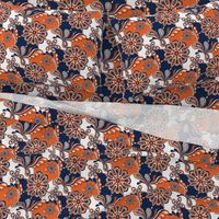 Navy and orange team color  Paisley Mandala