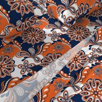 Navy and orange team color  Paisley Mandala