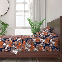 Navy and orange team color  Paisley Mandala