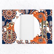 Navy and orange team color  Paisley Mandala