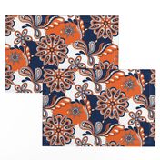 Navy and orange team color  Paisley Mandala