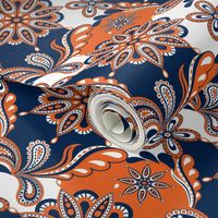 Navy and orange team color  Paisley Mandala