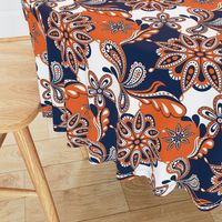 Navy and orange team color  Paisley Mandala