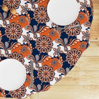 Navy and orange team color  Paisley Mandala