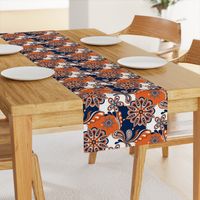 Navy and orange team color  Paisley Mandala