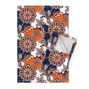 Navy and orange team color  Paisley Mandala