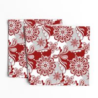 Crimson and grey team color Paisley Mandala