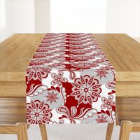 Crimson and grey team color Paisley Mandala