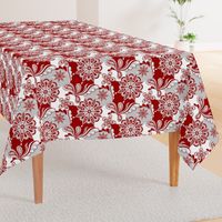 Crimson and grey team color Paisley Mandala