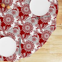 Crimson and grey team color Paisley Mandala