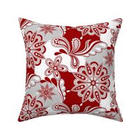 Crimson and grey team color Paisley Mandala