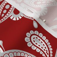 Crimson and grey team color Paisley Mandala