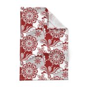 Crimson and grey team color Paisley Mandala