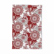 Crimson and grey team color Paisley Mandala