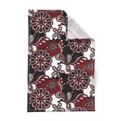 Garnet and black team color Paisley Mandala