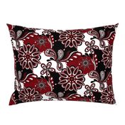 Garnet and black team color Paisley Mandala