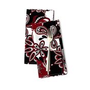 Garnet and black team color Paisley Mandala