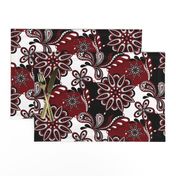 Garnet and black team color Paisley Mandala