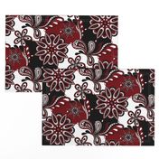 Garnet and black team color Paisley Mandala