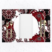 Garnet and black team color Paisley Mandala