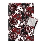 Garnet and black team color Paisley Mandala