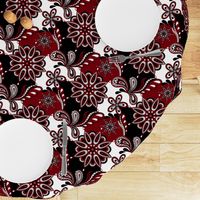 Garnet and black team color Paisley Mandala