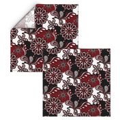 Garnet and black team color Paisley Mandala