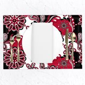 Red and black team color paisley mandala