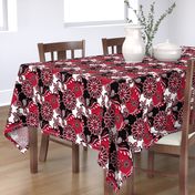 Red and black team color paisley mandala