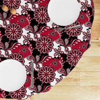 Red and black team color paisley mandala