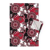 Red and black team color paisley mandala