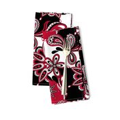 Red and black team color paisley mandala