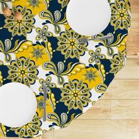 Yellow and blue team color Paisley Mandala