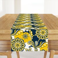 Yellow and blue team color Paisley Mandala