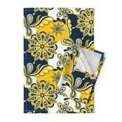 Yellow and blue team color Paisley Mandala