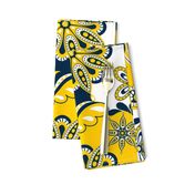 Yellow and blue team color Paisley Mandala