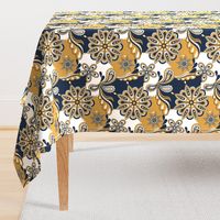 Blue and gold Team color Paisley Mandala