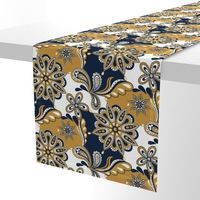 Blue and gold Team color Paisley Mandala