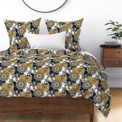 Blue and gold Team color Paisley Mandala